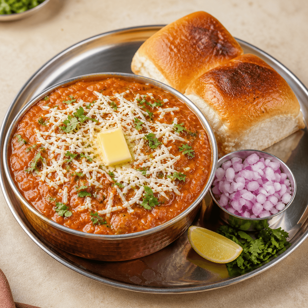 Cheese Pav Bhaji